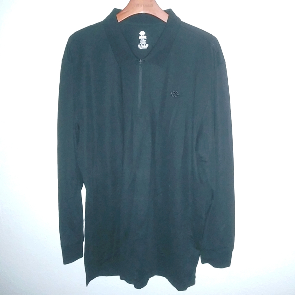 Mofiz 2X Mens Long Black Quarter Zip Jersey Shirt
